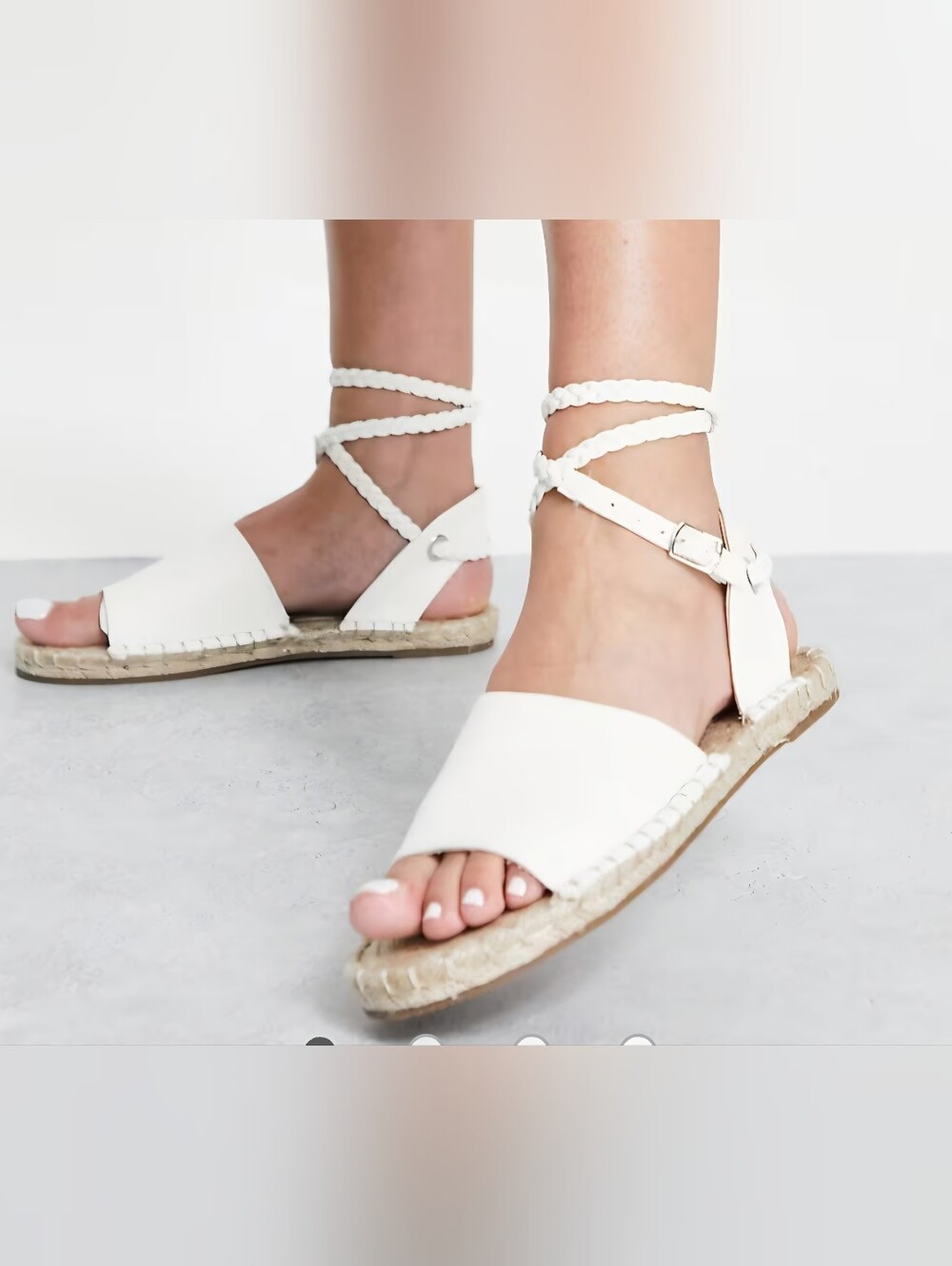 ASOS WOMENS DESIGN WIDE FIT JELLY ROPE TIE ESPARDRILLE SANDALS
